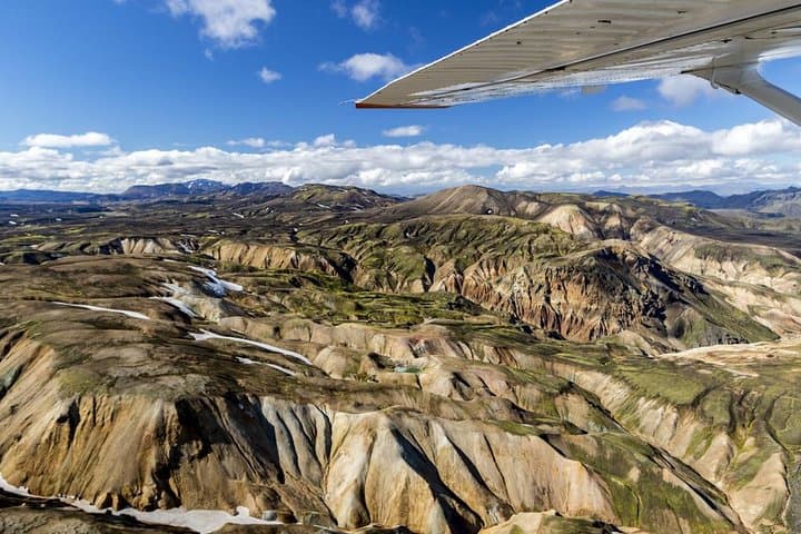 Airplane sightseeing flight over Landmannalaugar and the highland