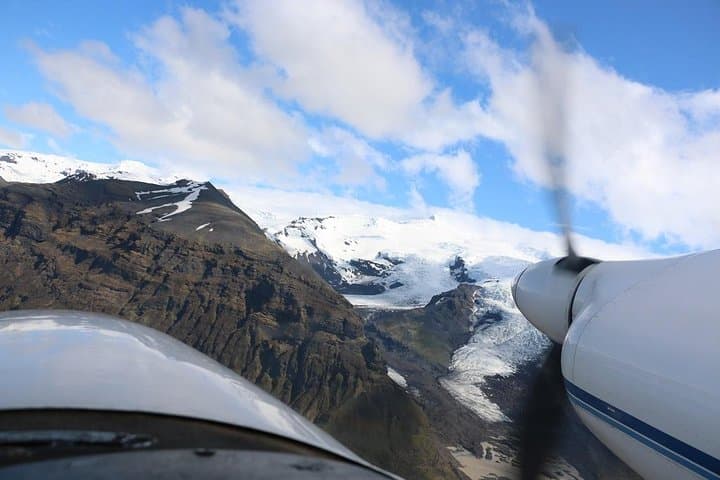 Airplane Flight over Vatnajökull Volcanic Eruption Sites 2