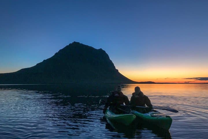 Midnight Sun Kayaking Adventure by Mt. Kirkjufell 4