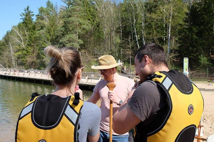 Premium guided Canoe Tour in lake Plateliai Handcrafted inventory and picnic set 2