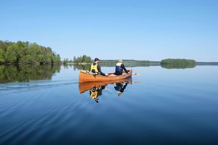 Premium guided Canoe Tour in lake Plateliai Handcrafted inventory and picnic set 5