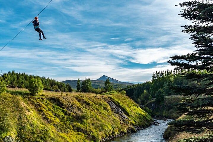 Zipline Adventure Through Glerárgil River Canyon in Akureyri Town