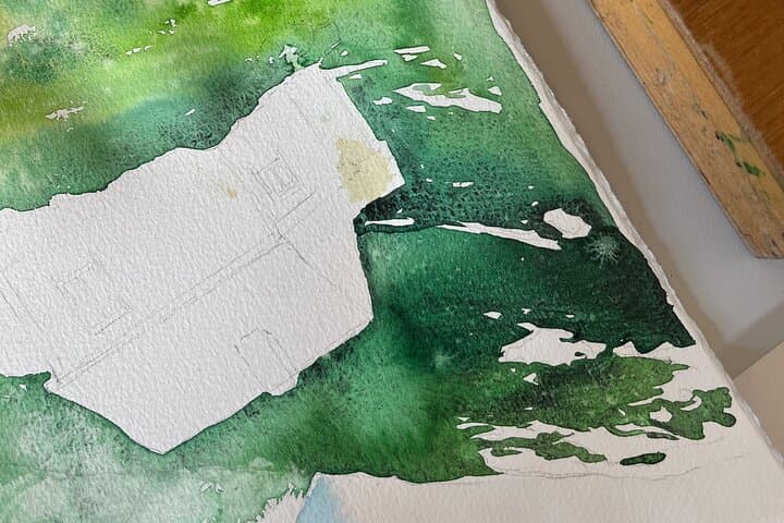 Paint Norwegian landscape with watercolor in Bergen 4